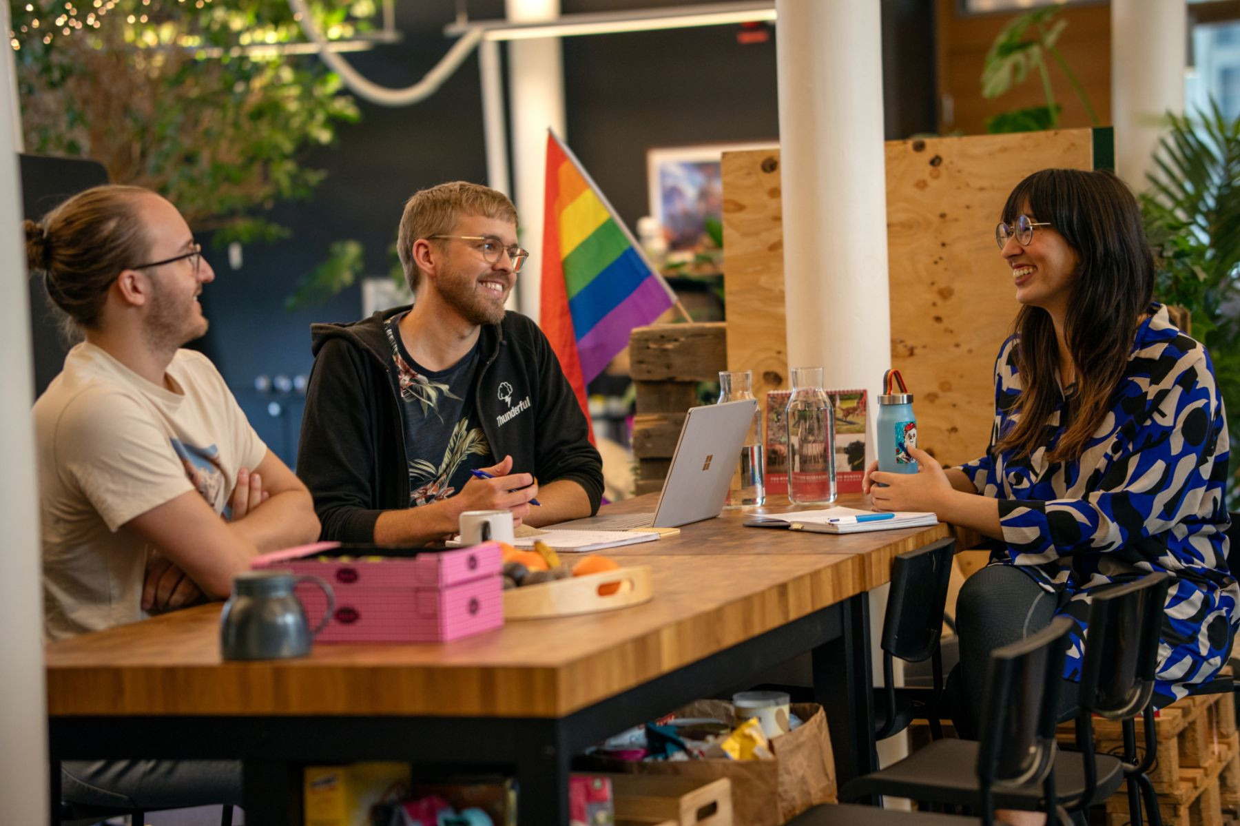 Game developers working in their office