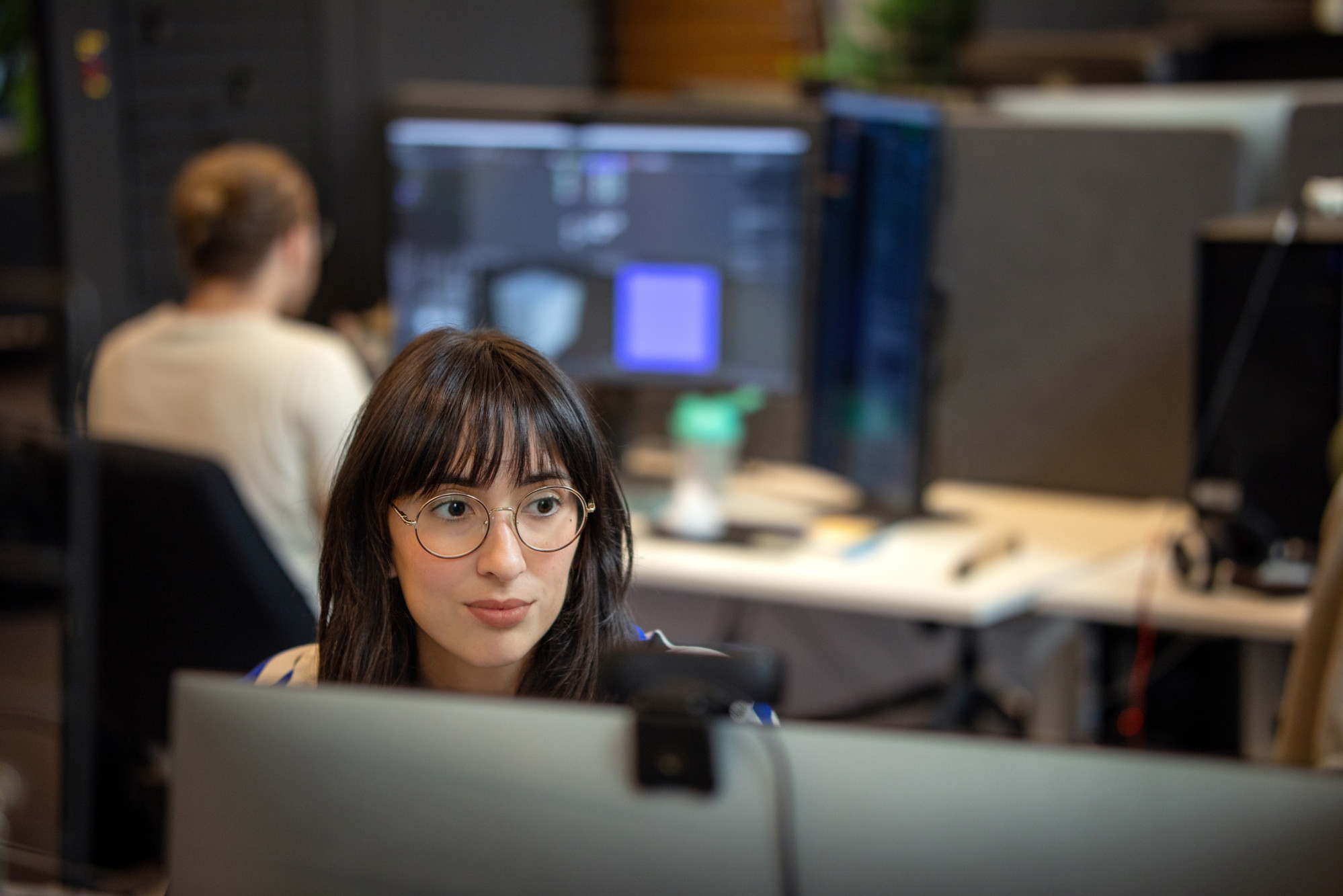 Game developer working by her computer