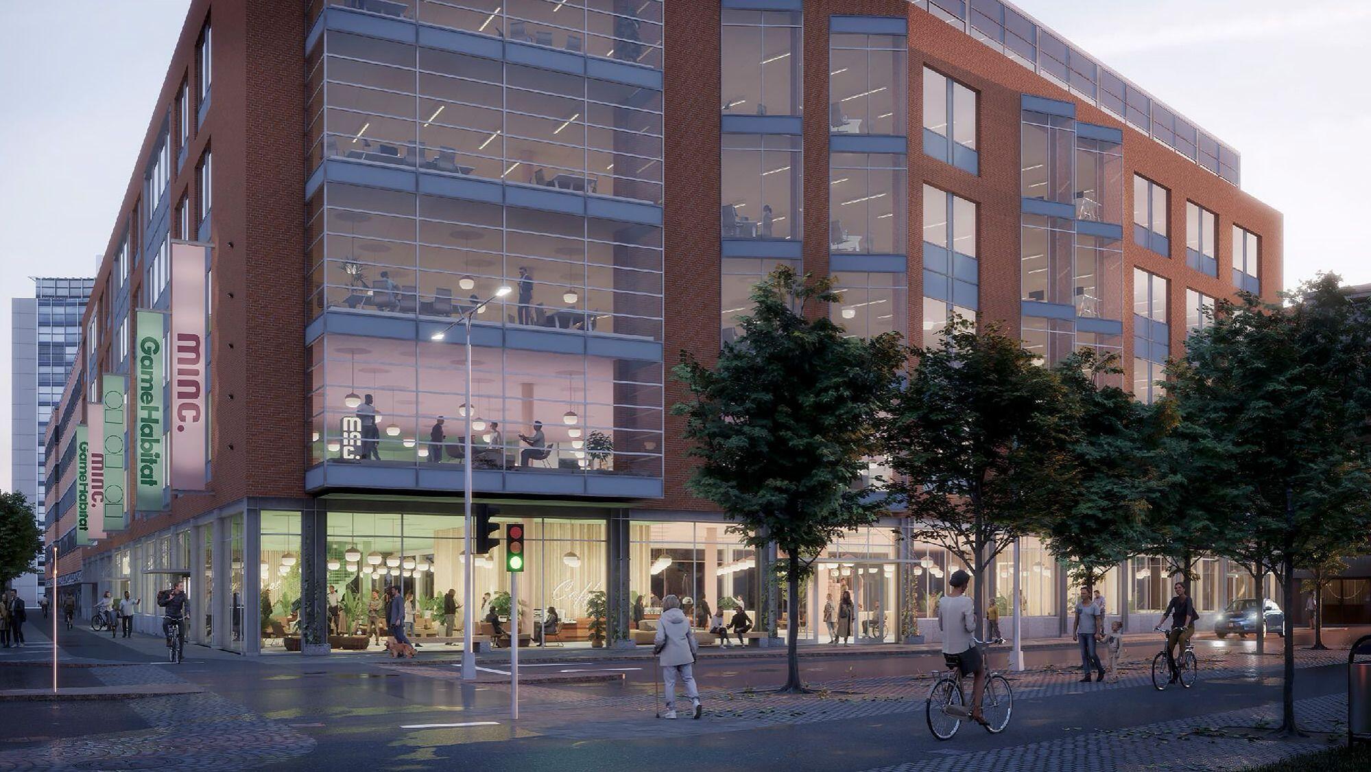 Exterior of the new DevHub at Isbergs gata 2